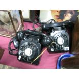 Two T.E.L Black Anvil Telephones, NI901, E184.