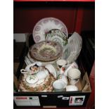 A Quantity of XIX Earthenware and Porcelain Ware, including Mason's soup dishes, Continental china