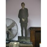 Wood and Card Figure of Gentleman on Oval Base, a probable advertisement circa mid XX Century, 96.