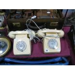 Two Cream Plastic Cased Anvil Telephones, both 74 GNA, one 72-1 the other 73-1.