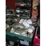 Mayfair Rose Pattern, Royal Cauldon and other tableware, plated ware:- One Box, together with banner