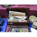 A Mahogany Box, containing postcards, small magazines, photo sets and other ephemera.