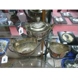 A Matched Hallmarked Silver Three Piece Teaset, each of oval semi reeded form. (3)