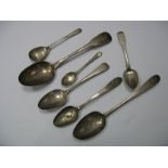 A Hallmarked Silver Fiddle Pattern Table Spoon, together with other assorted hallmarked silver