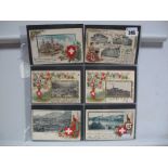 Twenty Nine Early XX Century Swiss Chromo-Litho Picture Postcards by M. Weil, Henrich Alter, and