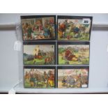 Nine Mint Colour Chromo-Litho Anthropomorphic Animals Cards by Ernest Nister, set of six series