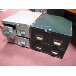 A Pair of Metal Four Drawer Filing Cabinets, 51cms deep, 40cms wide, and 33cms high. Perfect for