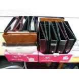 Twenty Four Ring Postcard Albums, with some clear wallets and two boxes of postcard packets:- Two