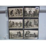 Eighteen Early XX Century (Circa 1903) Embossed Anthropomorphic Chimps and Cats Postcards, by K.