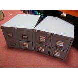 A Pair of Grey Metal Four Drawer Filing Cabinets, 51cms deep, 41cms wide and 33cms high. Perfect for