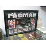 Manny Pacquiao Boxing Glove Presentation, a branded black right handed glove, signed in silver