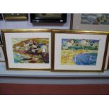 Richard Tuff Pair of Oil Prints - Coastal Scenes, 42 x 57.5cms.