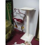 A Circa 1950's Lady's Shop Display Bust, a Dolcis shoe stretchers and a white painted tall shop