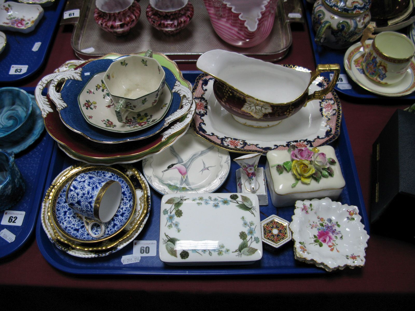 Coalport, Copeland, Crown Derby, Hammersley and other china:- One Tray