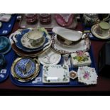 Coalport, Copeland, Crown Derby, Hammersley and other china:- One Tray
