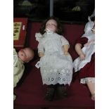 Armand Marseille "Floradora" Bisque Headed Doll, with composition articuklarted limbs, sleepy