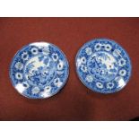 A Pair of XIX Century Blue and White Plates, with impressed mark "Rodgers".