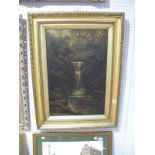 J.H. Alexander, XIX Century oil on canvas, early morning waterfall scene, 60x39.5cms signed lower