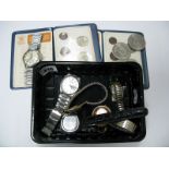 Seiko, Timex, Secundus, Timemaster and Other Wristwatches, assorted coins.