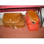 A Vintage "Pendragon" Coach Hide Suitcase, and matching bag; plus other leather travel bags.