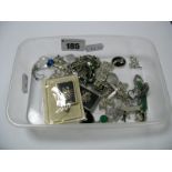 A Collection of Assorted Pendants, including Egyptian, shell inlaid, malachite, vintage earpendants,