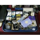 Assorted Costume Jewellery, including wristwatches, brooches, imitation pearls, beads, etc:- One