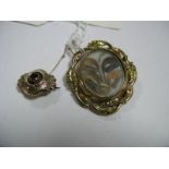 WITHDRAWN A Victorian Locket Brooch, the glazed oval locket encasing hair work, swivelling within