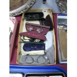 Victorian Cased Spectacles, gold rimmed, tortoiseshell etc:- One Tray