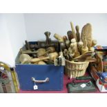 A Collection of Vintage Kitchenalia - XIX Century potato mashers, fruit presses, fish filleting