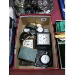 Smiths Pocket Stopwatch, Westclox black dial pocketwatch, gents wristwatches and two travelling