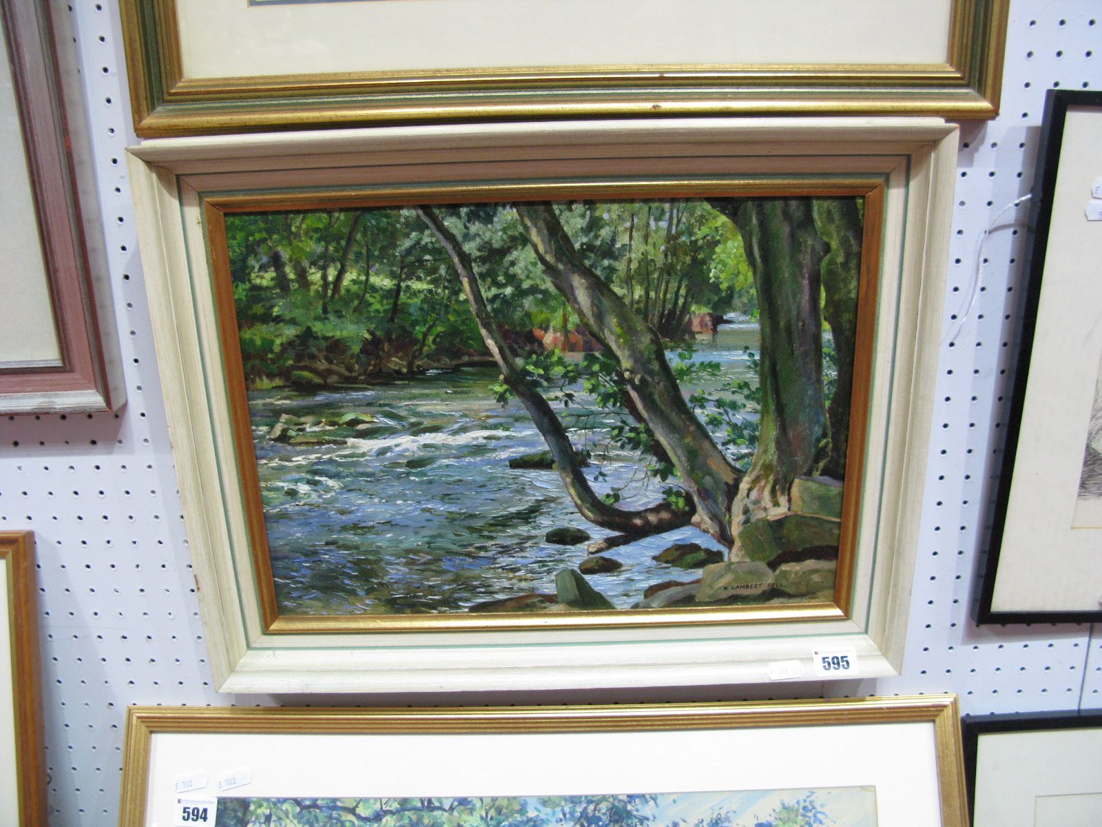 W. Lambert Bell, Oil on Board, Woodland River Scene, 28.5x39cms, signed lower right.