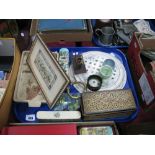 A XIX Century Style Resin Solitaire Board, marbles, lacquer tray, etc:- One Tray