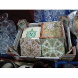 A Small Collection of Victorian Glazed Tiles, various designs. One box