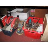 Record and Marples Vices, circular saw, hedge cutter, drill (untested - sold for parts only),