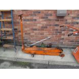 An Edco 5 Tonne Car Jack, together with a Hydra Lift model 655 jack, plus other associated items.