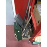 A Morris SWL Half Ton Lift, together with a Yale 1½ ton pull-lift, plus crowbars, sledge hammers,