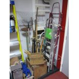 A Mixed Quantity of Garden Tools, including spades, rakes, shears and step ladders, together with