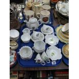 A Collection of Assorted Crested and Souvenir Lustre Ware, including teapot and teacups, dishes,