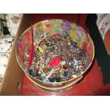 Ladies Costume Jewellery, necklaces, pendants, earnings, etc, in a box.