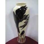 A Moorcroft Pottery Vase, decorated with the "Jackdaws"design by Kerry Goodwin, shape 121/10,
