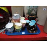 A Royal Albert 'Gossamer' Harlequin China Tea Set; together with a Norwegian Stavangerflint coffee