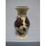 A Moorcroft Pottery Vase, decorated with the "Chocolate Cosmos" design by Rachel Bishop, shape 226/