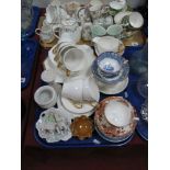 Shelley Art Deco White and Gold Tea Set, lustre dish, XIX Century and later cups and saucers,