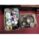 A Quantity of Ceramics, plated wares, etc:- Two Boxes