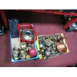 Brass Cast Figures of Dogs, horses, Indian brass vases, etc:- Two Boxes