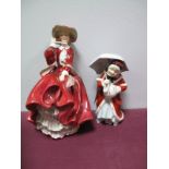 Two Royal Doulton Figurines - Miss Muffett HN1936 and Top O' The Hill HN1834. (2)