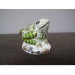 Royal Crown Derby Paperweight "Toad", limited edition 1912 of 3500, with heptagonal stopper, first