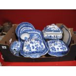 Blue and White Willow Pattern Tureens etc:- One Box