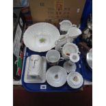 A Collection of Assorted Crested Lustre Ware, including large bowl, jug, mug, cheese dish,