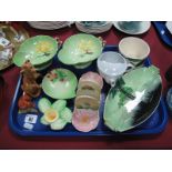 Carlton Ware Australian Design Dishes, toast rack (chipped), Beswick lion cub, seated fawn, etc:-